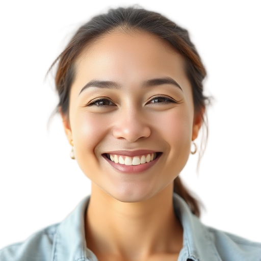 A person smiling to the camera with a white background looking like