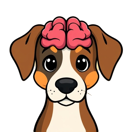 Carefully describe an image in great detail that needs to be generate, use quotes to split visual things. " "hound face" "heart brain" "7 circles"