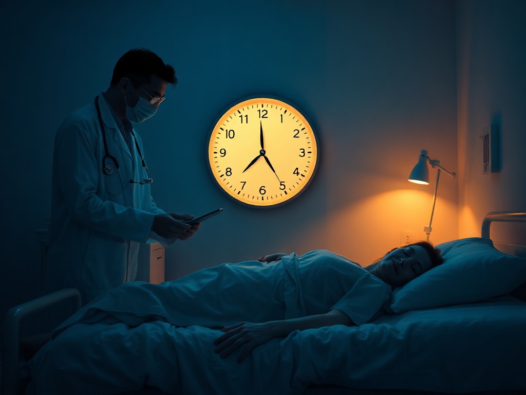 "Cozy night clinic scene
