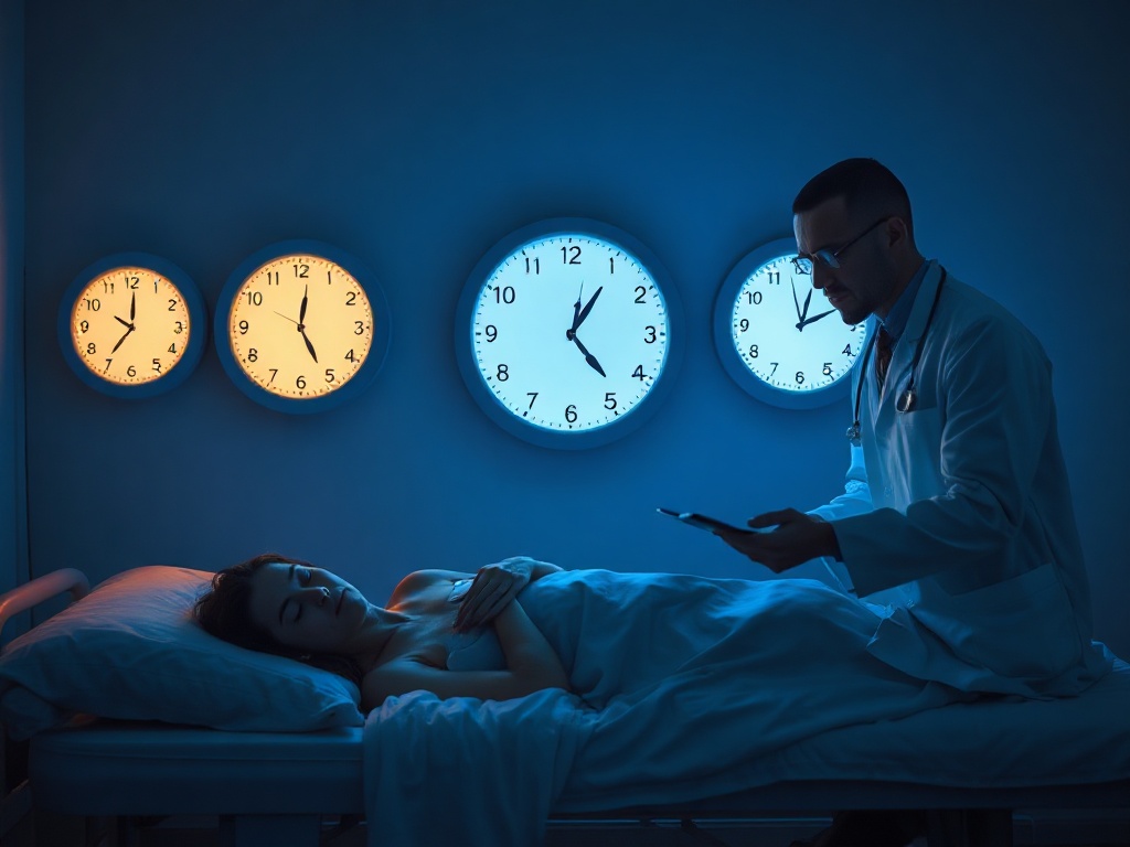 "Cozy night clinic scene