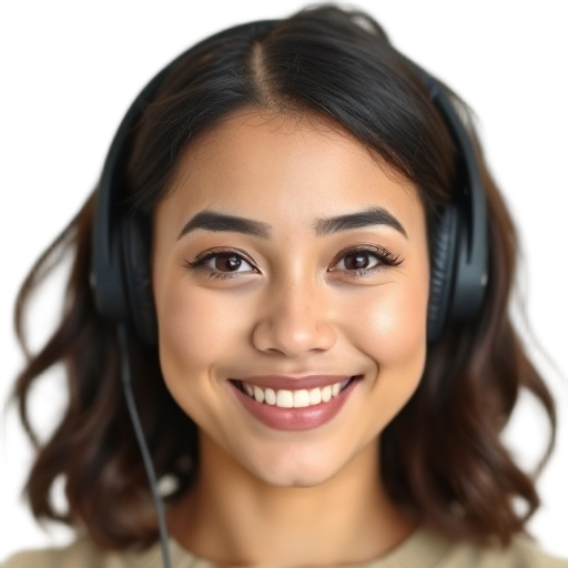 A person smiling to the camera with a white background looking like