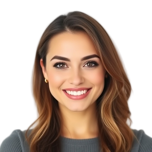 A person smiling to the camera with a white background looking like