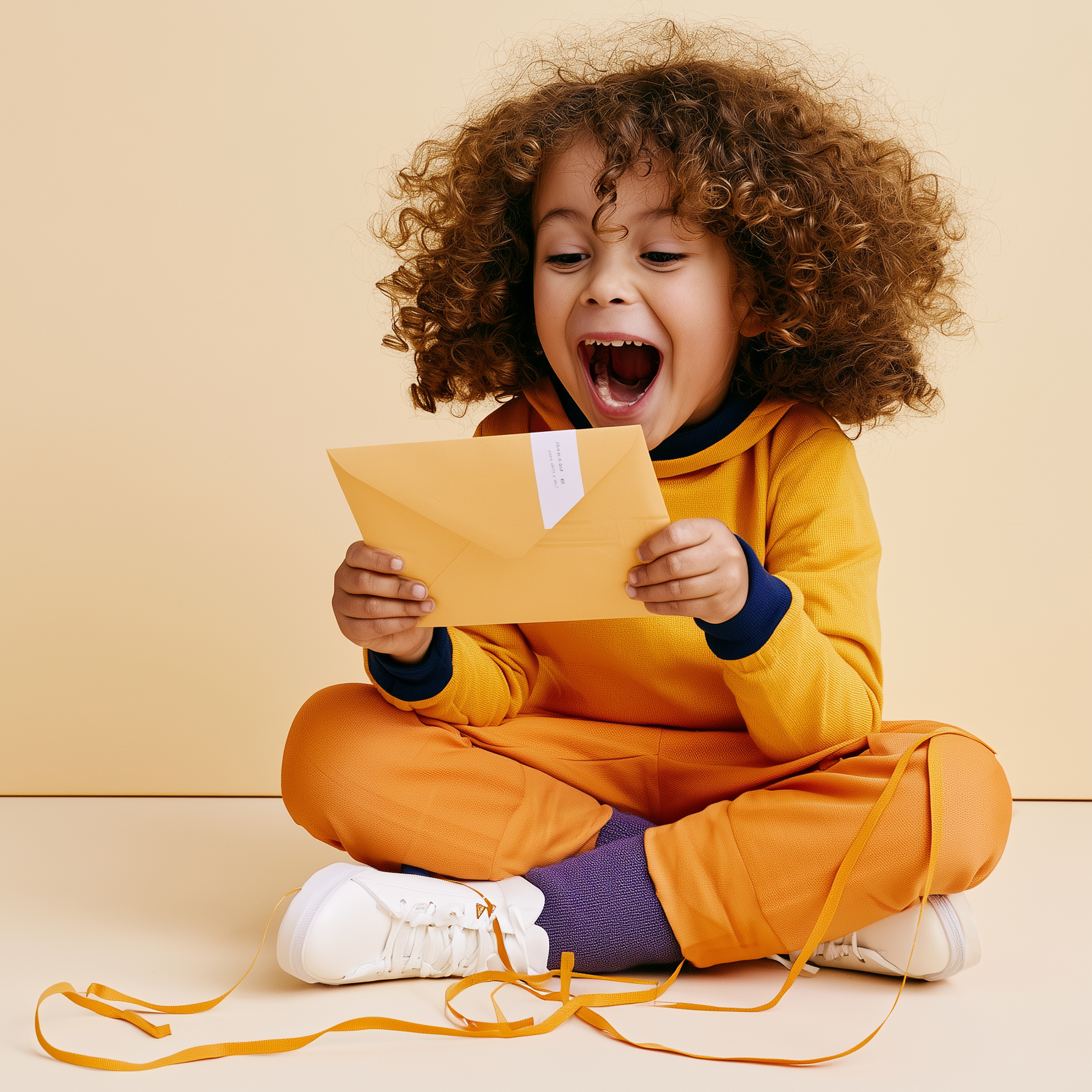 kind ontvangt enthousiast kaart, mini maxi kookclub