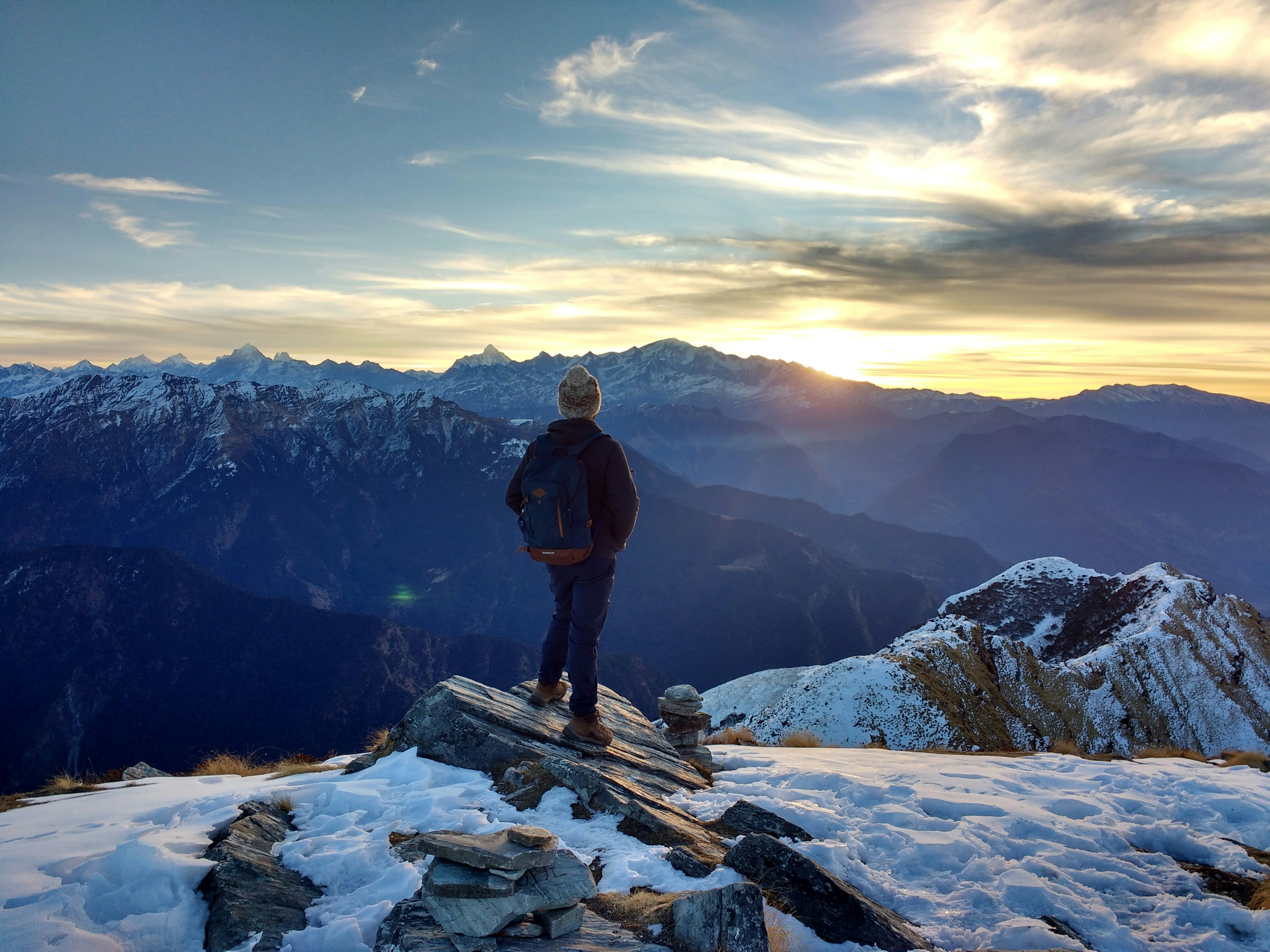 "I Can Almost See You." Early dawn break at Chandrashila Peak(~3,690m). Eastern Garhwal Himalaya, Uttarakhand, India