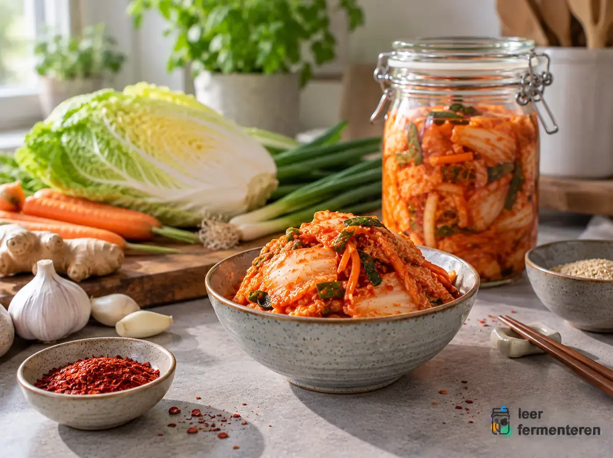 Kimchi op aanrecht