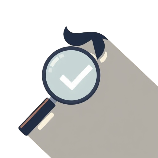 Carefully describe an image in great detail that needs to be generate, use quotes to split visual things. "strategy call" "magnifying glass" "checkmark"