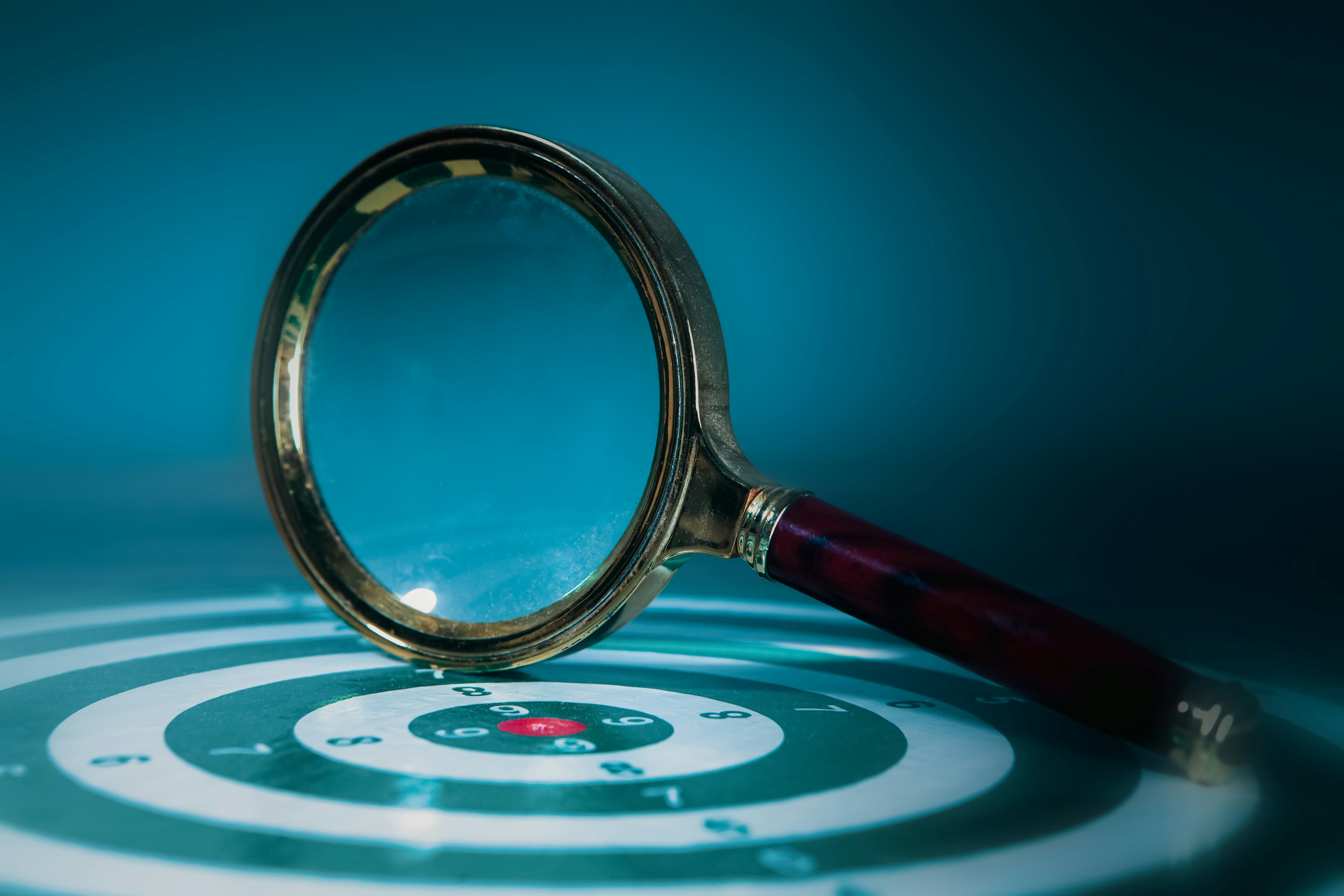 glass magnifier on the table target