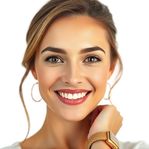 A person smiling to the camera with a white background looking like