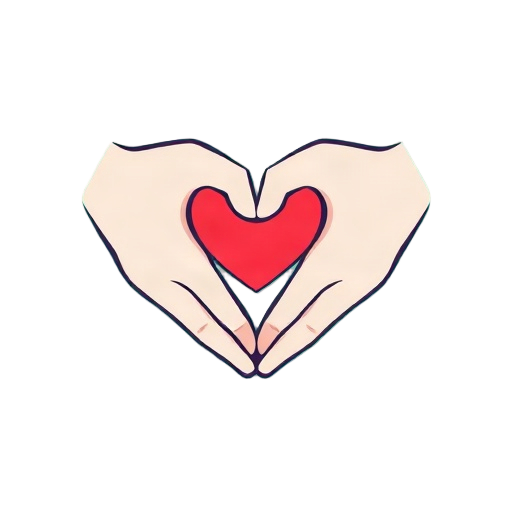 "two hands" "heart link" "soft path" carefully describe an image in great detail that needs to be generate