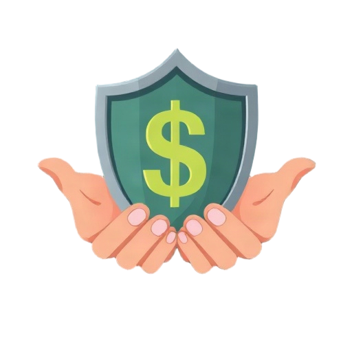 Carefully describe an image in great detail that needs to be generate, use quotes to split visual things. " "hands" "money shield" "calm mind"