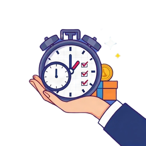 Carefully describe an image in great detail that needs to be generate, use quotes to split visual things, use quotes to split visual things "hand holding checklist" "clock 3 minutes" "arrows flowing from wallet to boxes" "button start check" "sparkle and 