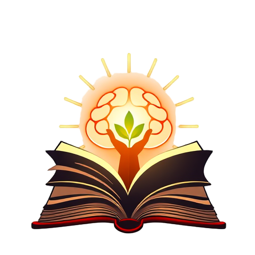 "open book" "glowing brain" "rising plant" "hands holding light" "group of people" "sun rays"