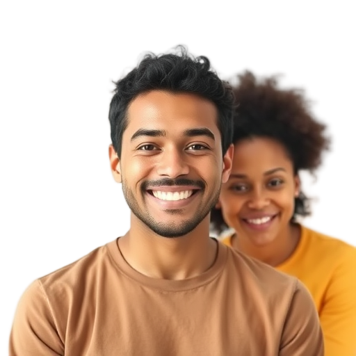 A person smiling to the camera with a white background looking like