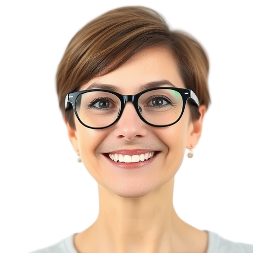 Een persoon die naar de camera glimlacht met een witte achtergrond.