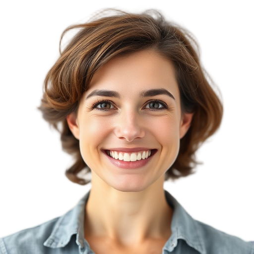 A person smiling to the camera with a white background looking like