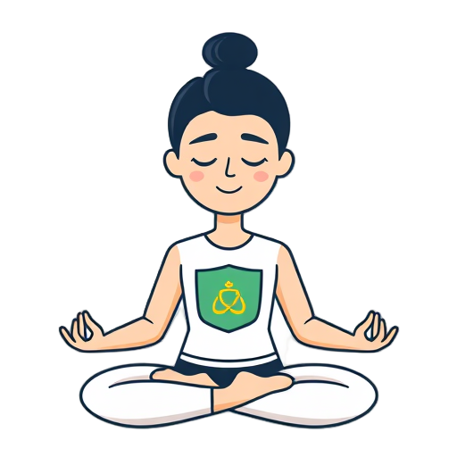 "person meditating" "calm face" "breath waves" "safety shield" "gentle hands"
