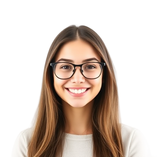 Een persoon die naar de camera lacht met een witte achtergrond.