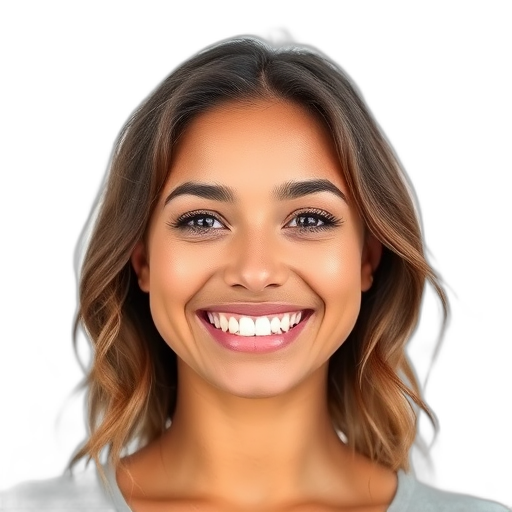 Een persoon die glimlacht naar de camera met een witte achtergrond.