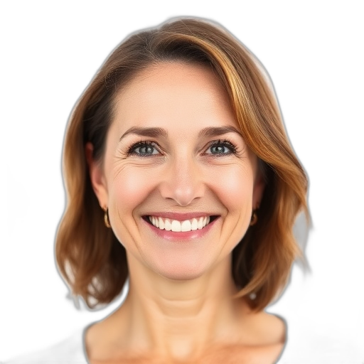 Een persoon die glimlacht naar de camera.