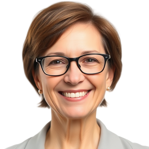 Een glimlachende vrouw met een witte achtergrond.