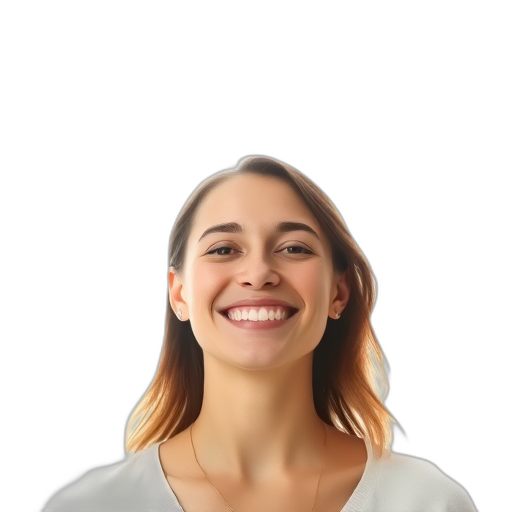 Een persoon die naar de camera glimlacht.