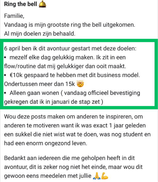 Ring the Bell moment