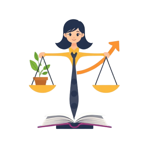 "woman boss" "balanced scales" "growth plant" "community circle" "masterclass book" "success arrow"