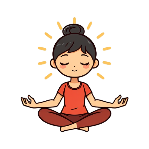 "Calm person" "Meditation pose" "Peaceful aura"