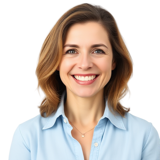 Een lachende persoon met een witte achtergrond.