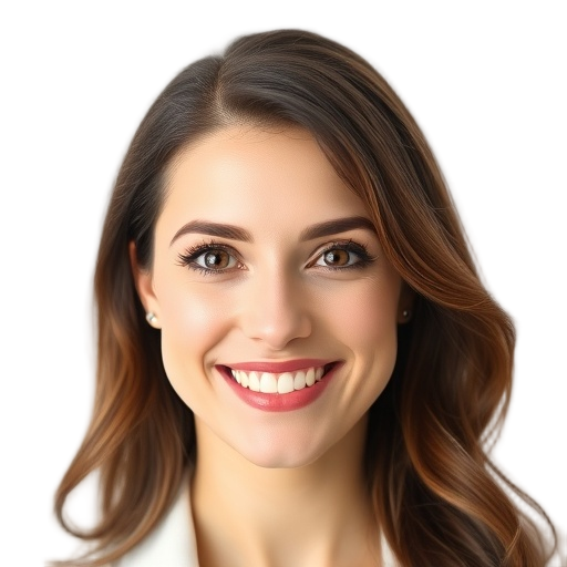 A person smiling to the camera with a white background looking like