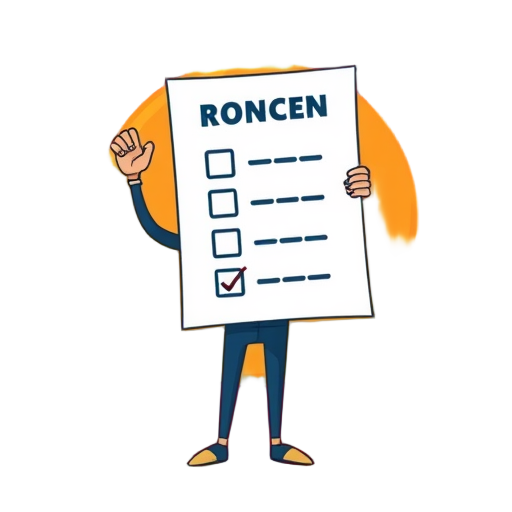 Een gemotiveerde figuur met een checklist in levendige setting.