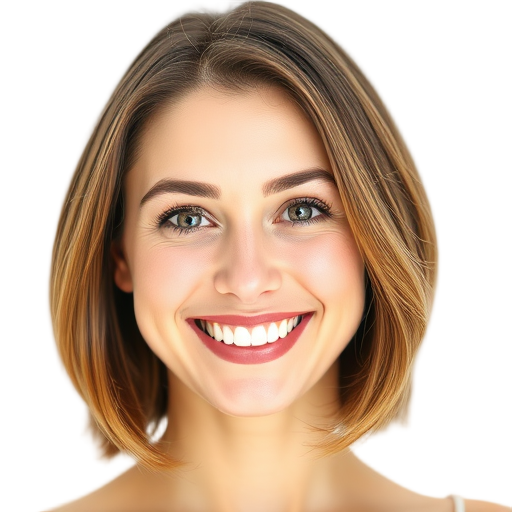 A person smiling to the camera with a white background looking like