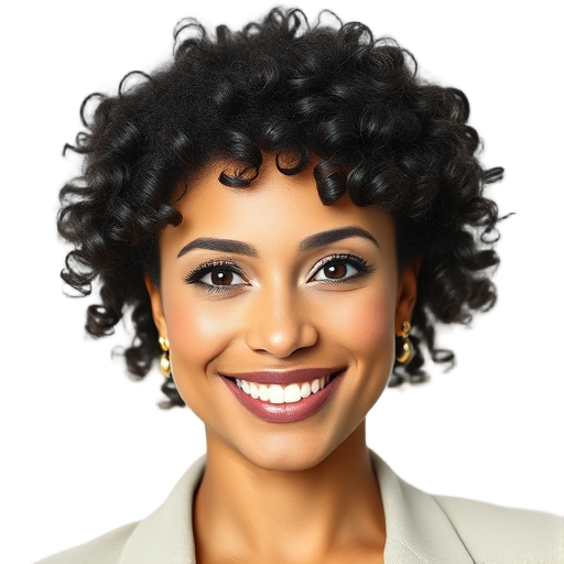 A person smiling to the camera with a white background looking like