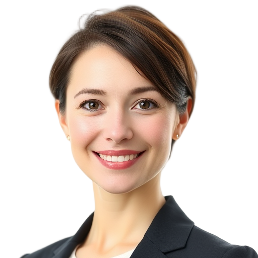 A person smiling to the camera with a white background looking like