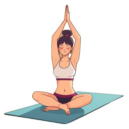 Een persoon die yoga beoefent op een mat.