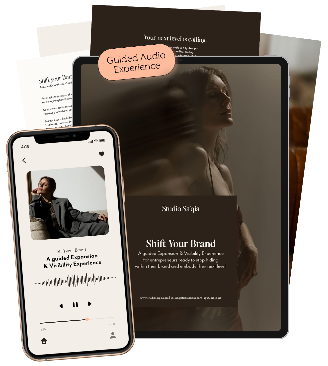 Guided audio experience for The Brand Shift by Studio Sa’qia