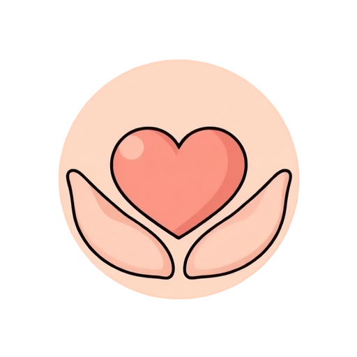 Carefully describe an image in great detail that needs to be generate, use quotes to split visual things. "heart" "embrace" "welcome"  A warm, inviting feminine scene symbolizing inner connection