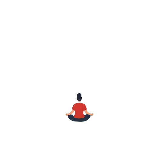 Meditatieve figuur in een serene natuurlijke omgeving.