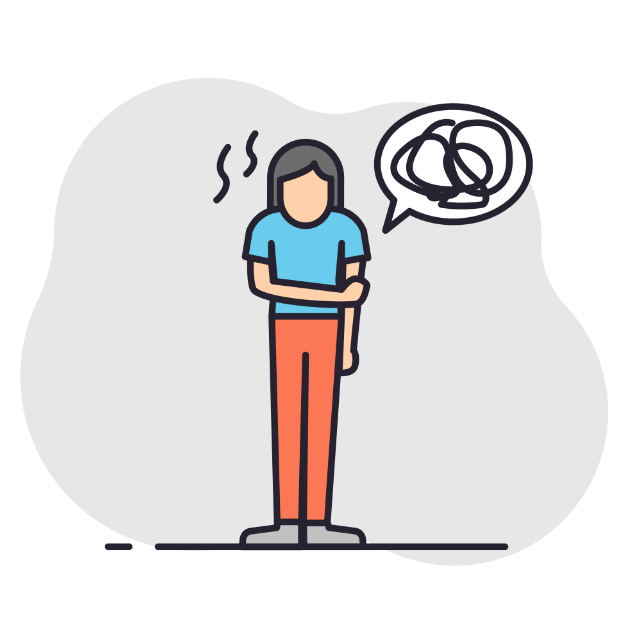 illustratie van iemand die snel is afgeleid