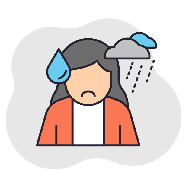 illustratie van iemand die somber is