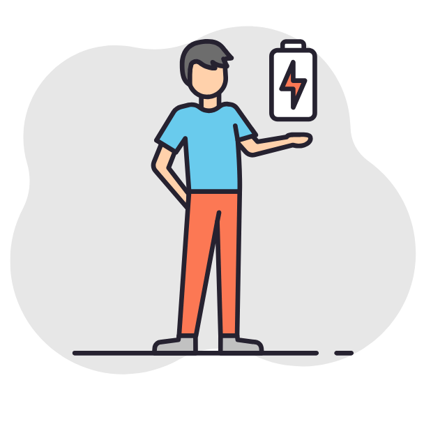 illustratie van iemand die energie heeft