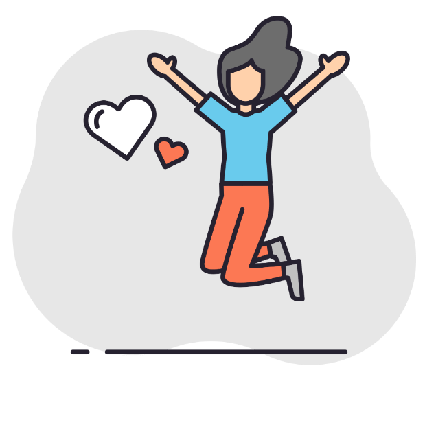 illustratie van iemand die geniet van het leven