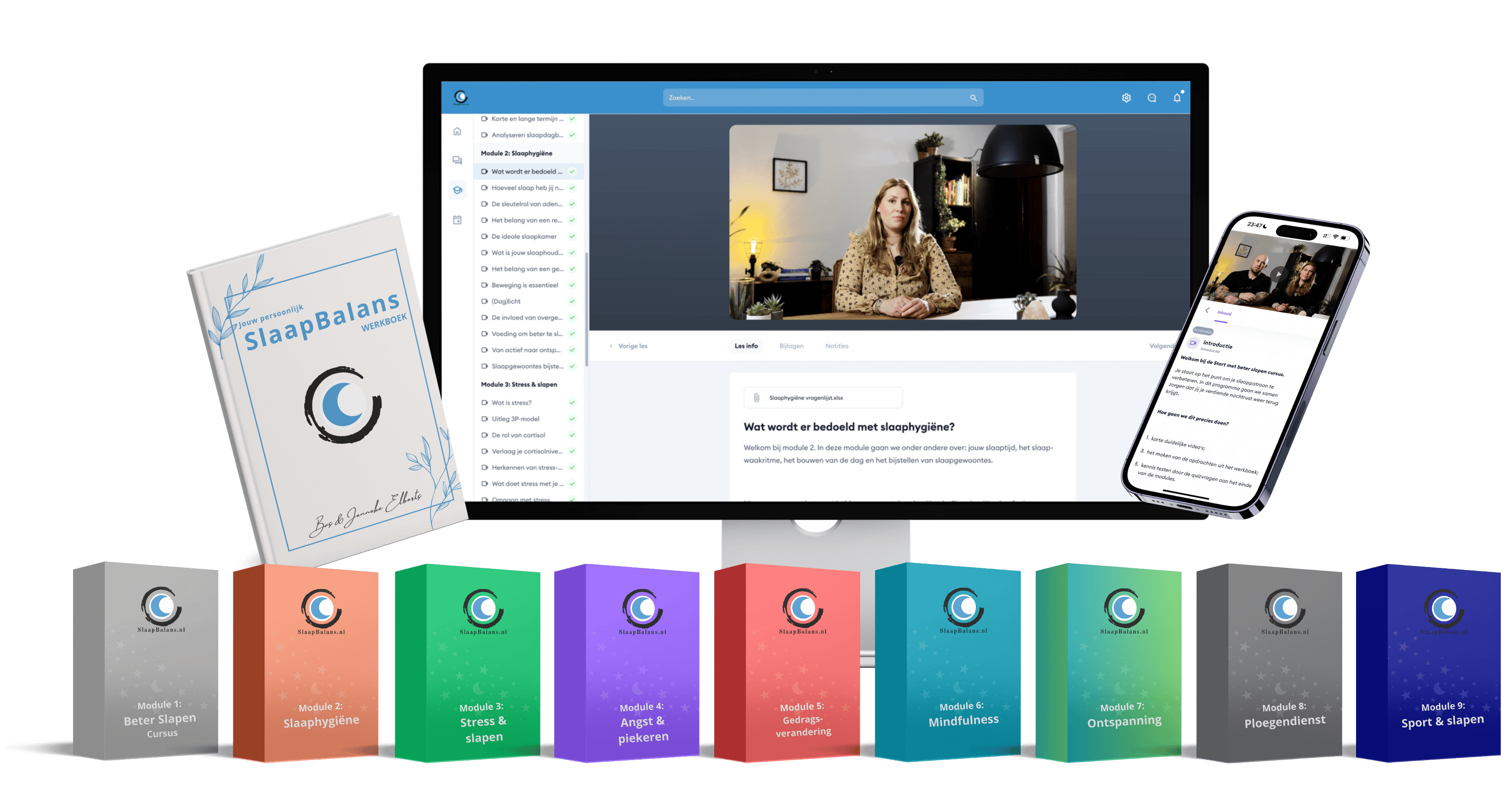Online slaapcursus via computer en telefoon inclusief werkboek