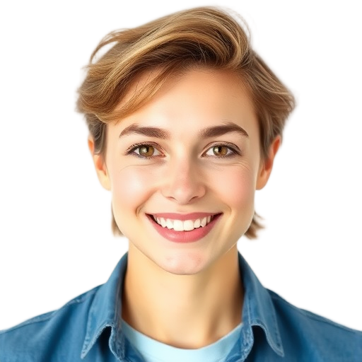 A smiling person against a white background.