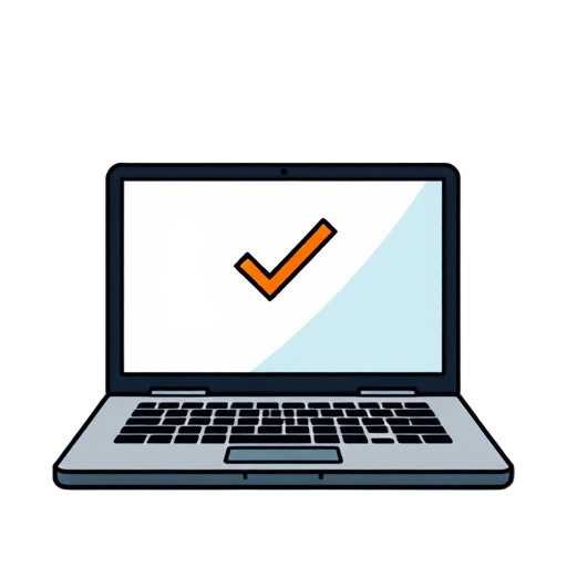 Laptop met een checklist symbool op het scherm.