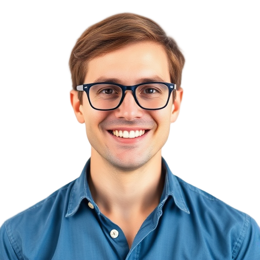 Een lachende persoon met een witte achtergrond.