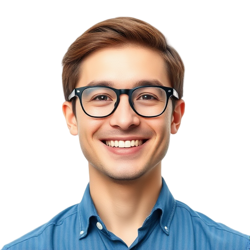 Een persoon die glimlacht naar de camera met een witte achtergrond.