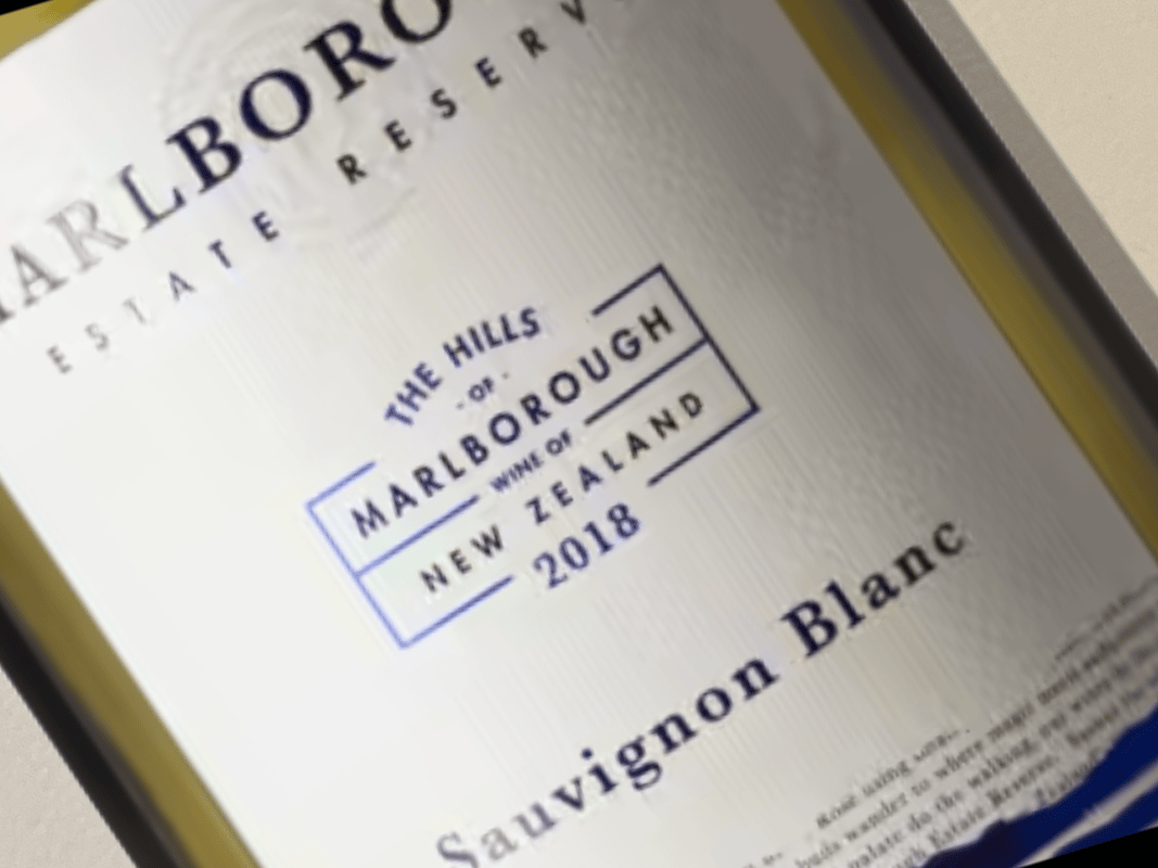 etiket marlbogough estate sauvignon blanc
