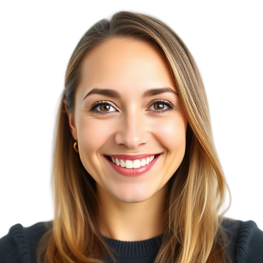 A person smiling to the camera with a white background looking like