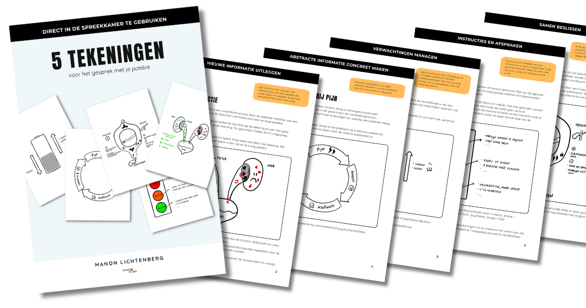tekeningen spreekkamer arts dokter